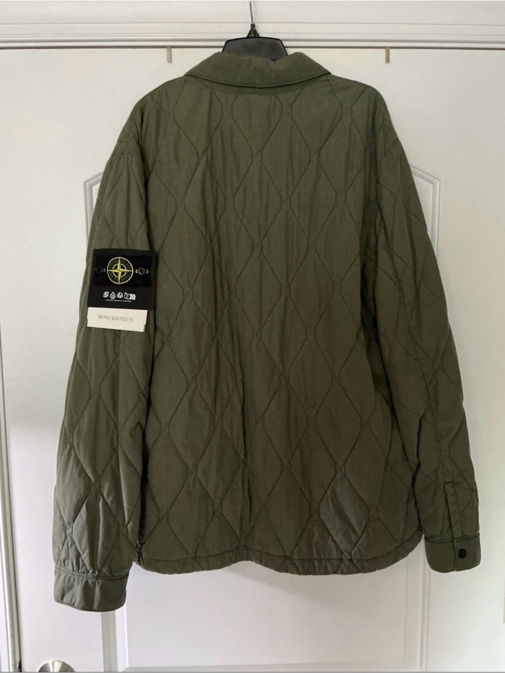 Size XXL - Stone Island Olive Green 50 Fili Quilted TC Jacket 8115Q0633 - Picture 2 of 9